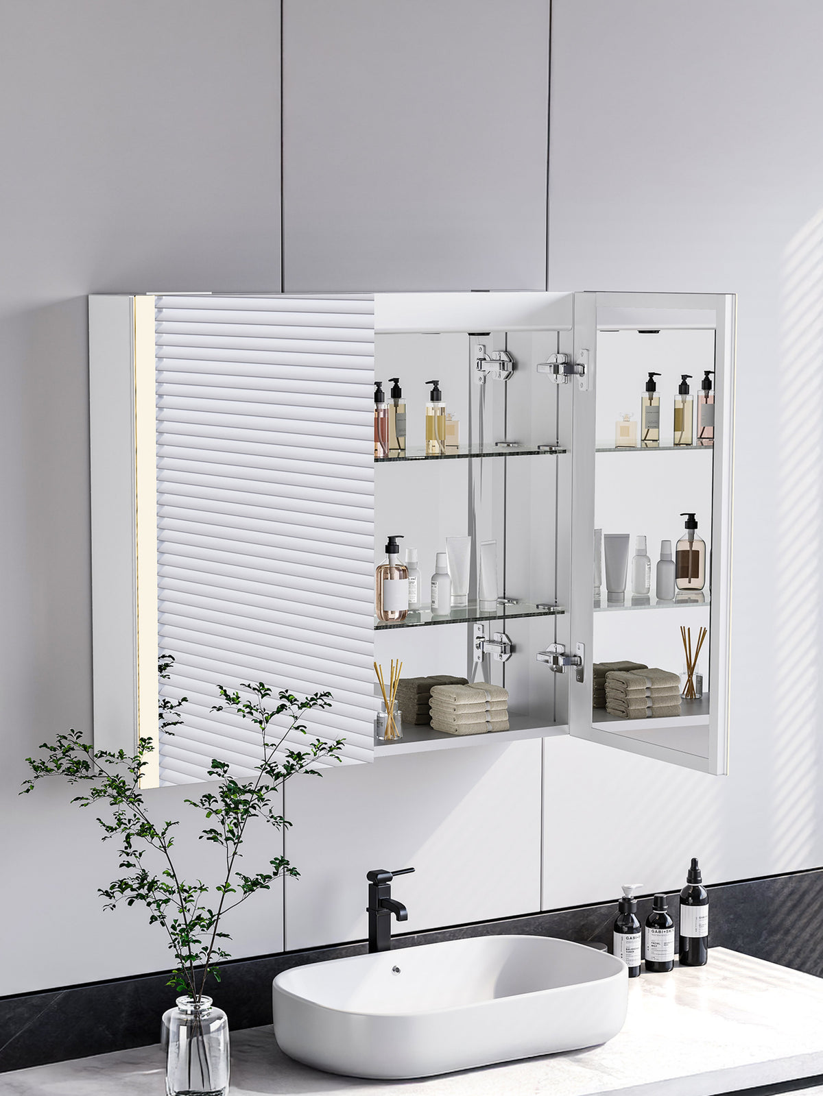 Ecoway Stella LED Mirror Medicine Cabinet M1004 — Plumbing Market Canada
