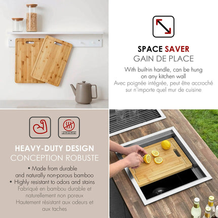 Stylish 15 1/8" Bamboo Workstation Cutting Board - Plumbing Market