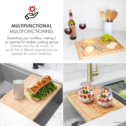 Stylish 15 1/8" Bamboo Workstation Cutting Board - Plumbing Market