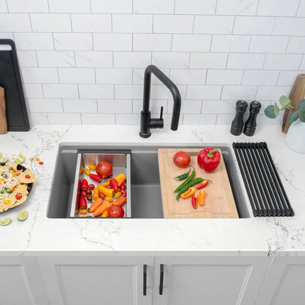 Stylish 15 1/8" Bamboo Workstation Cutting Board - Plumbing Market