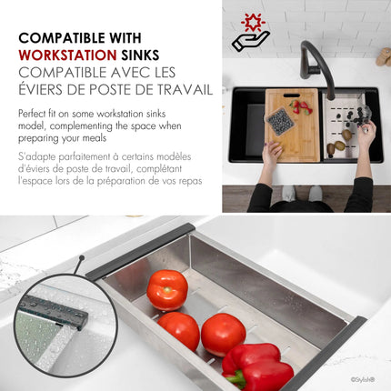 Stylish 15 3/8 Stainless Steel Workstation Colander - Plumbing Market