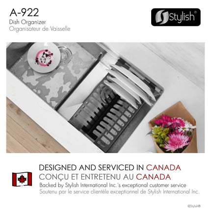 Stylish 16 3/4" Over Sink Stainless Steel Dish Organizer in Graphite Black - Plumbing Market