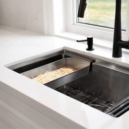 Stylish 16" Stainless Steel Over the Sink Colander - Plumbing Market