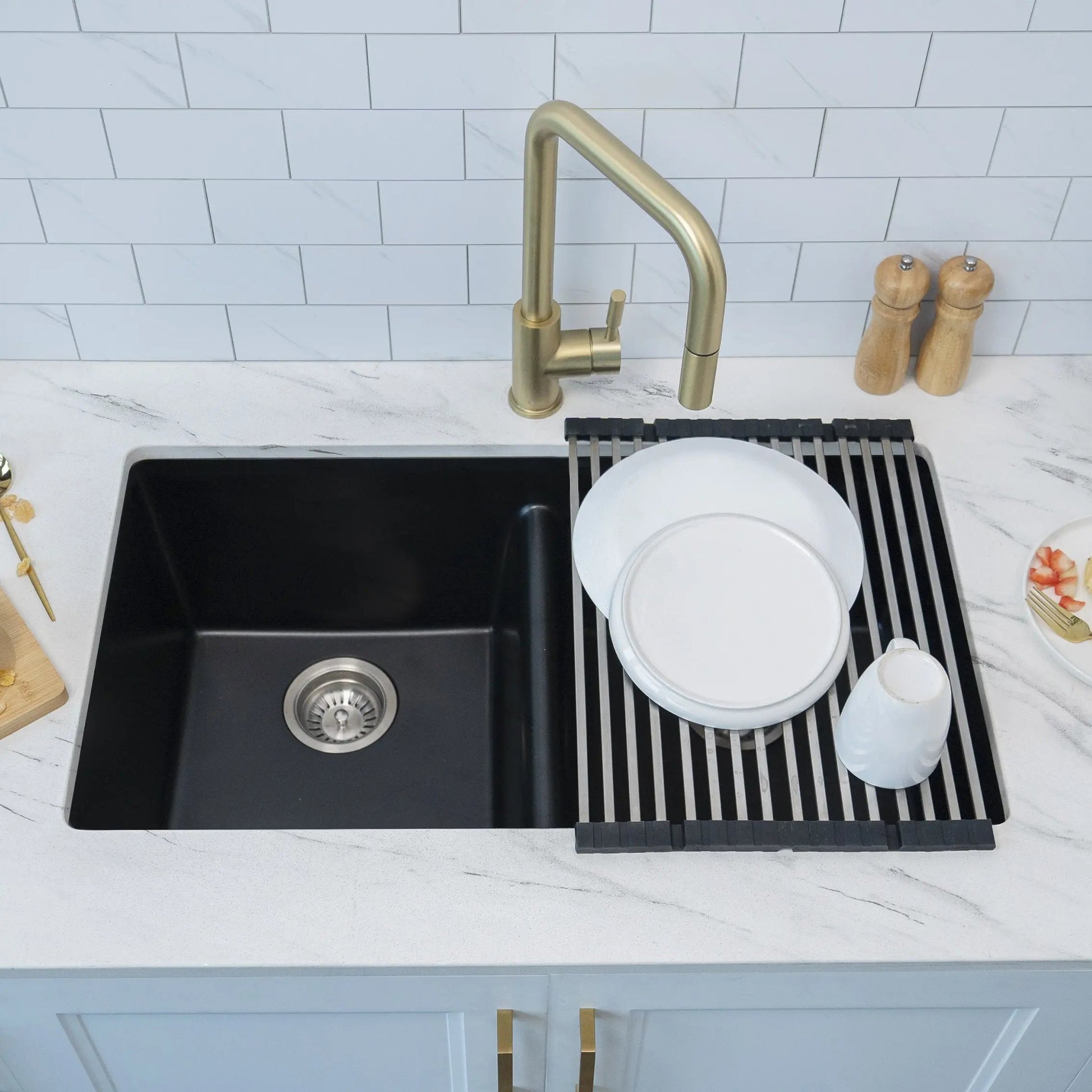 Stylish 17 3/4 Black Over the Sink Foldable Drying Rack - Plumbing Market