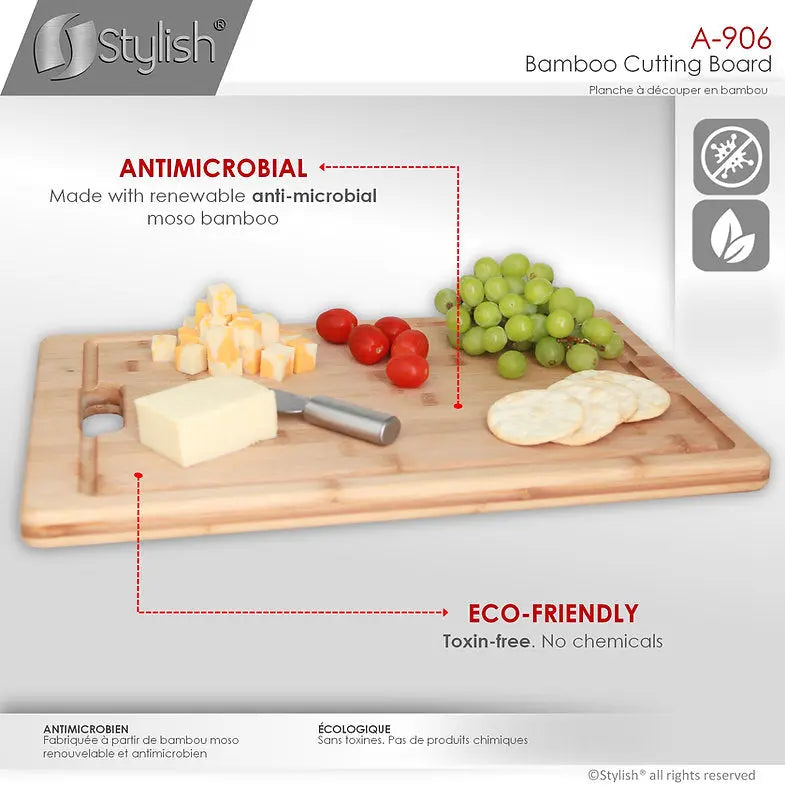 Stylish 17 Inch Bamboo Cutting  Board for Kitchen Sink  A-906 - Plumbing Market