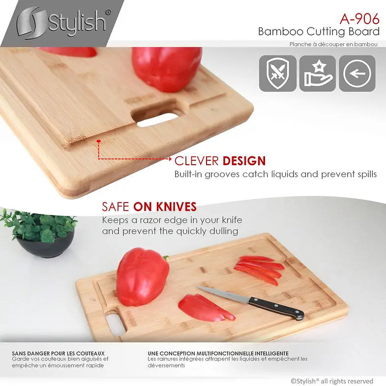 Stylish 17 Inch Bamboo Cutting  Board for Kitchen Sink  A-906 - Plumbing Market