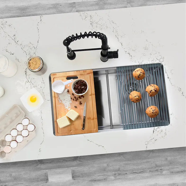 Stylish 17 Inch Bamboo Cutting  Board for Kitchen Sink  A-906 - Plumbing Market