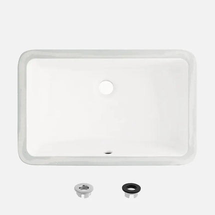 Stylish 18" Sleek White Porcelain Undermount Basin Bathroom Sink - Plumbing Market
