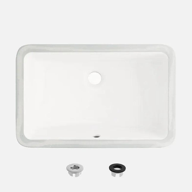 Stylish 18" Sleek White Porcelain Undermount Basin Bathroom Sink - Plumbing Market