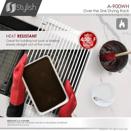 Stylish 20 inch Over The Sink Roll-up Dish Drying Rack A-900 - Plumbing Market