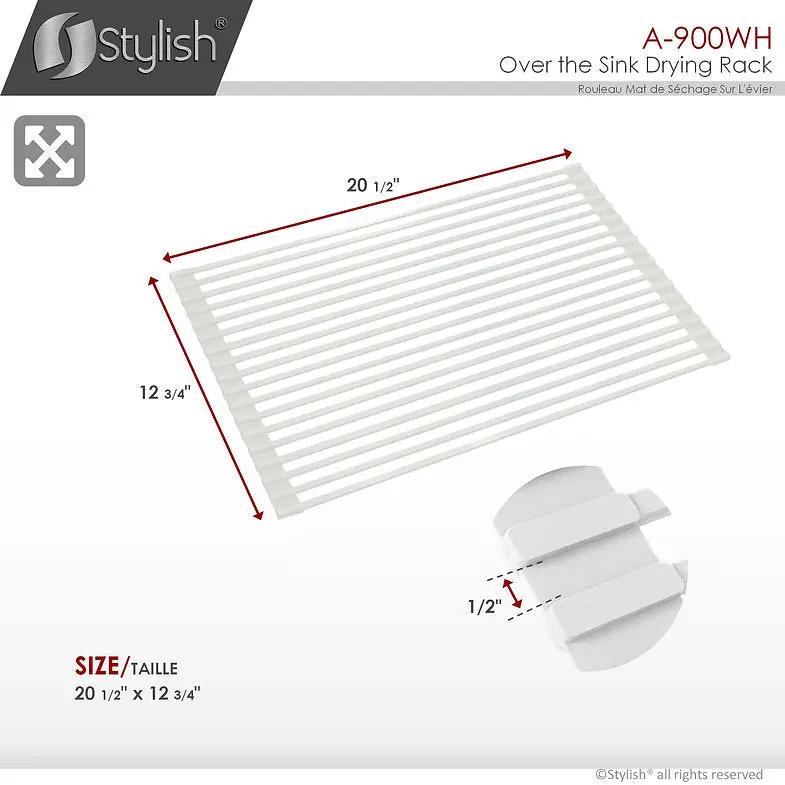 Stylish 20 inch Over The Sink Roll-up Dish Drying Rack A-900 - Plumbing Market