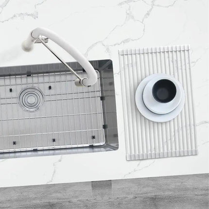 Stylish 20 inch Over The Sink Roll-up Dish Drying Rack A-900 - Plumbing Market