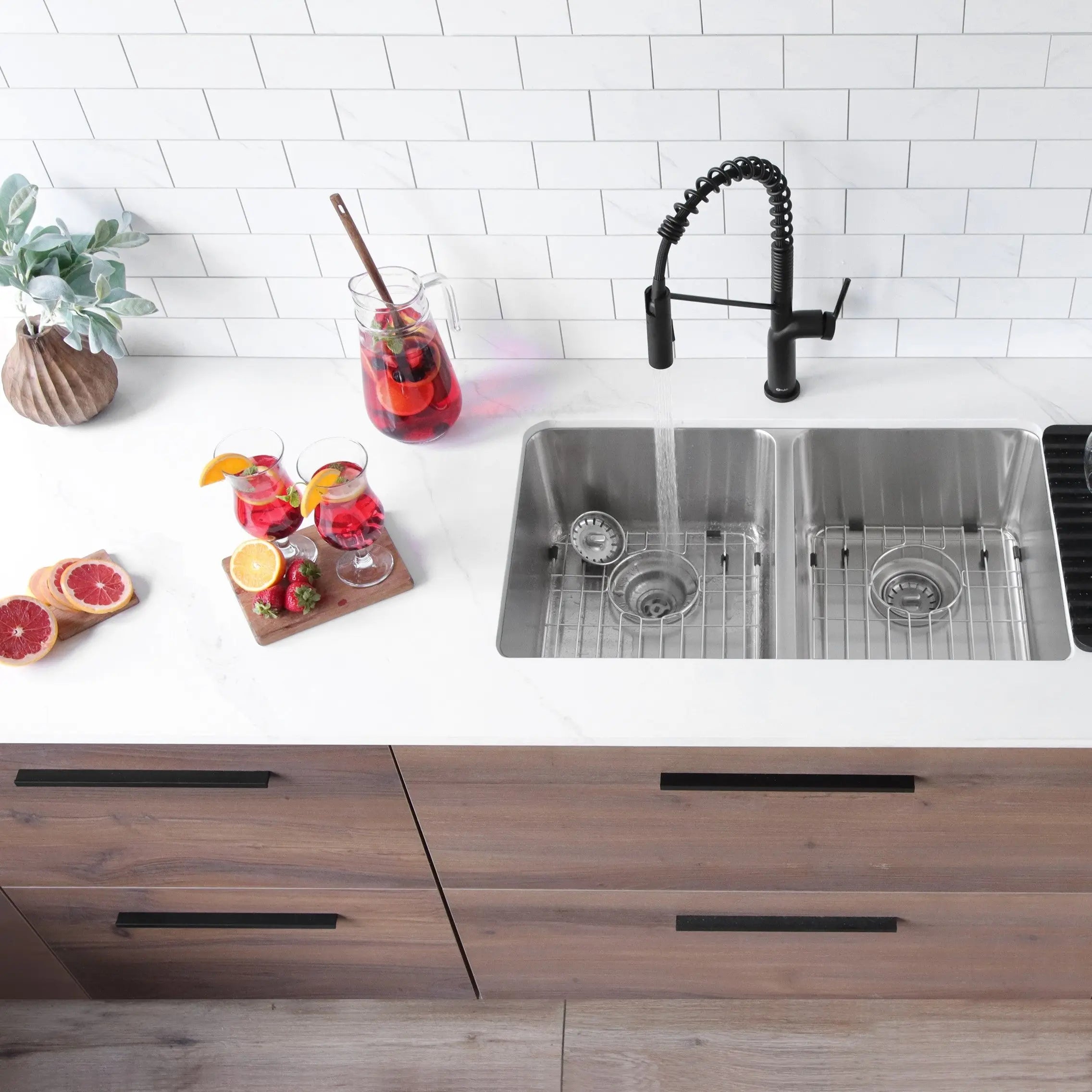 Stylish 29 Inch Dual Mount Double Bowl Kitchen Sink S-414TG - Plumbing Market