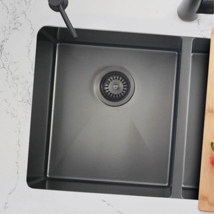 Stylish 3.5" Round Black Standard Strainer with Removable Basket - Plumbing Market