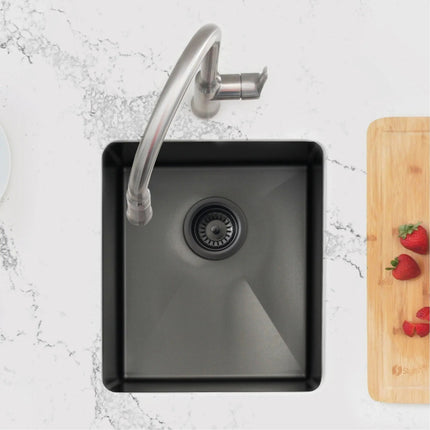 Stylish 3.5" Round Black Standard Strainer with Removable Basket - Plumbing Market