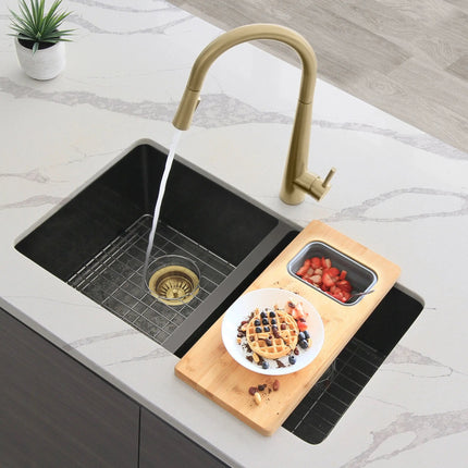 Stylish 3.5" Round Brushed Gold Standard Strainer with Removable Basket - Plumbing Market