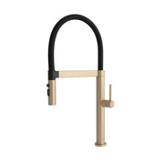 Stylish Carpi Single Handle Pull Out Spray Kitchen Faucet Brushed Gold - Plumbing Market