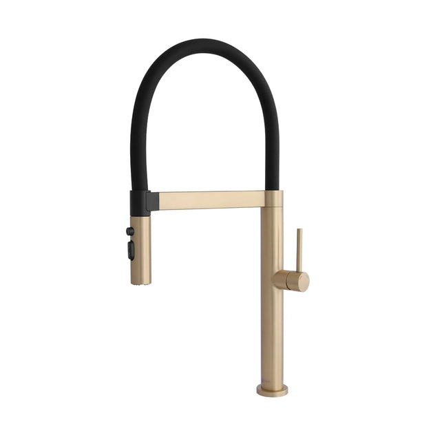 Stylish Carpi Single Handle Pull Out Spray Kitchen Faucet Brushed Gold - Plumbing Market
