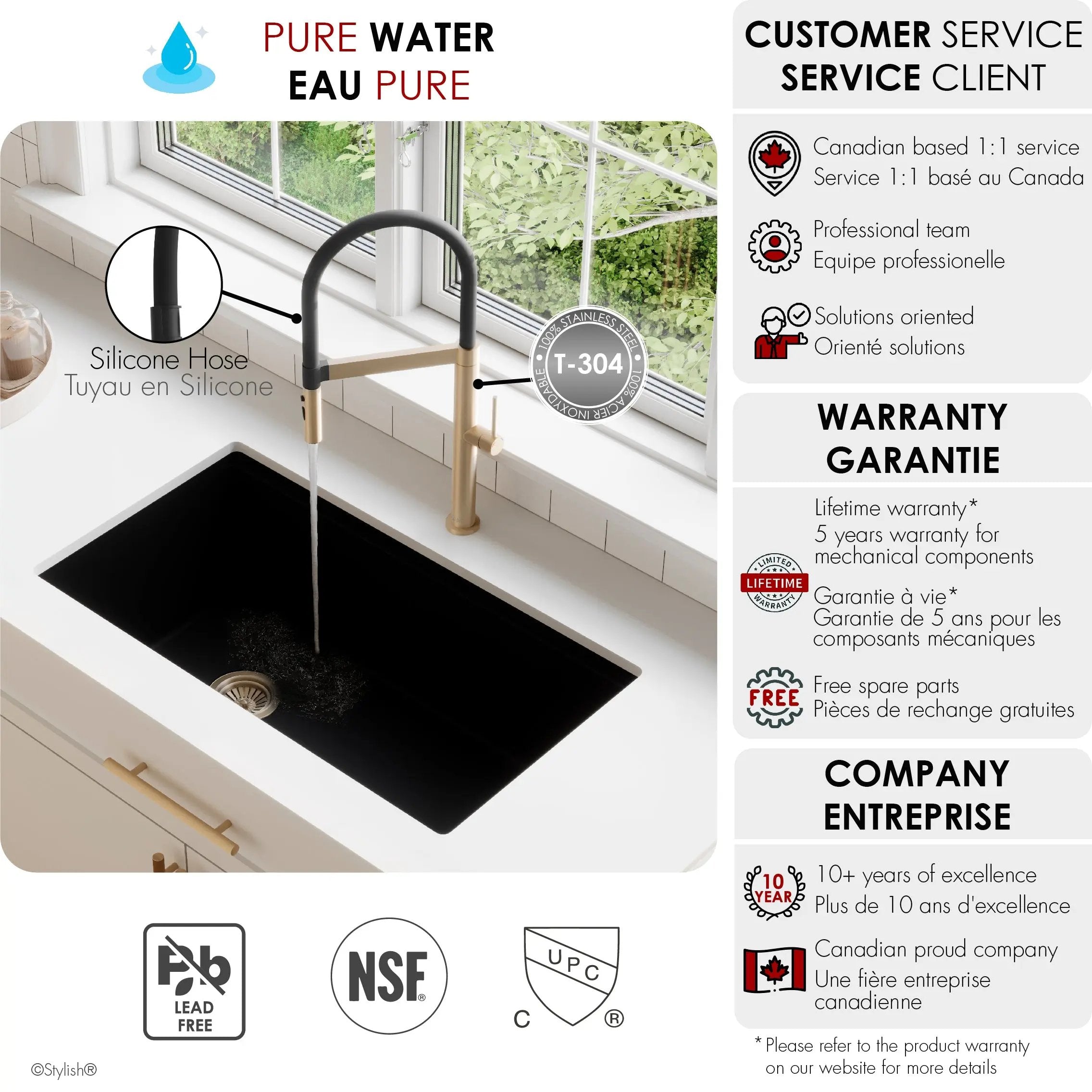 Stylish Carpi Single Handle Pull Out Spray Kitchen Faucet Brushed Gold - Plumbing Market