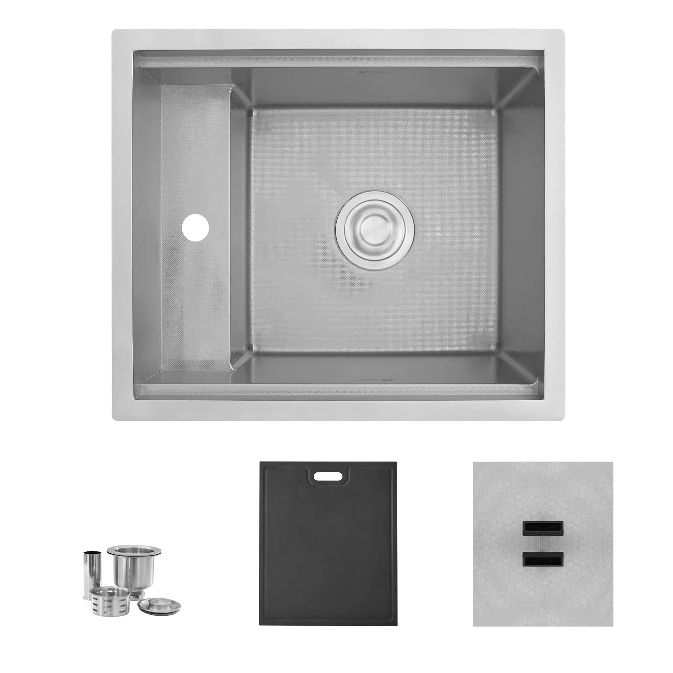 Stylish Concealed Dual-Mount Stainless Steel Utility Sink – 20-Inch, 1-Hole Prep Sink with Dura-Tek - Plumbing Market