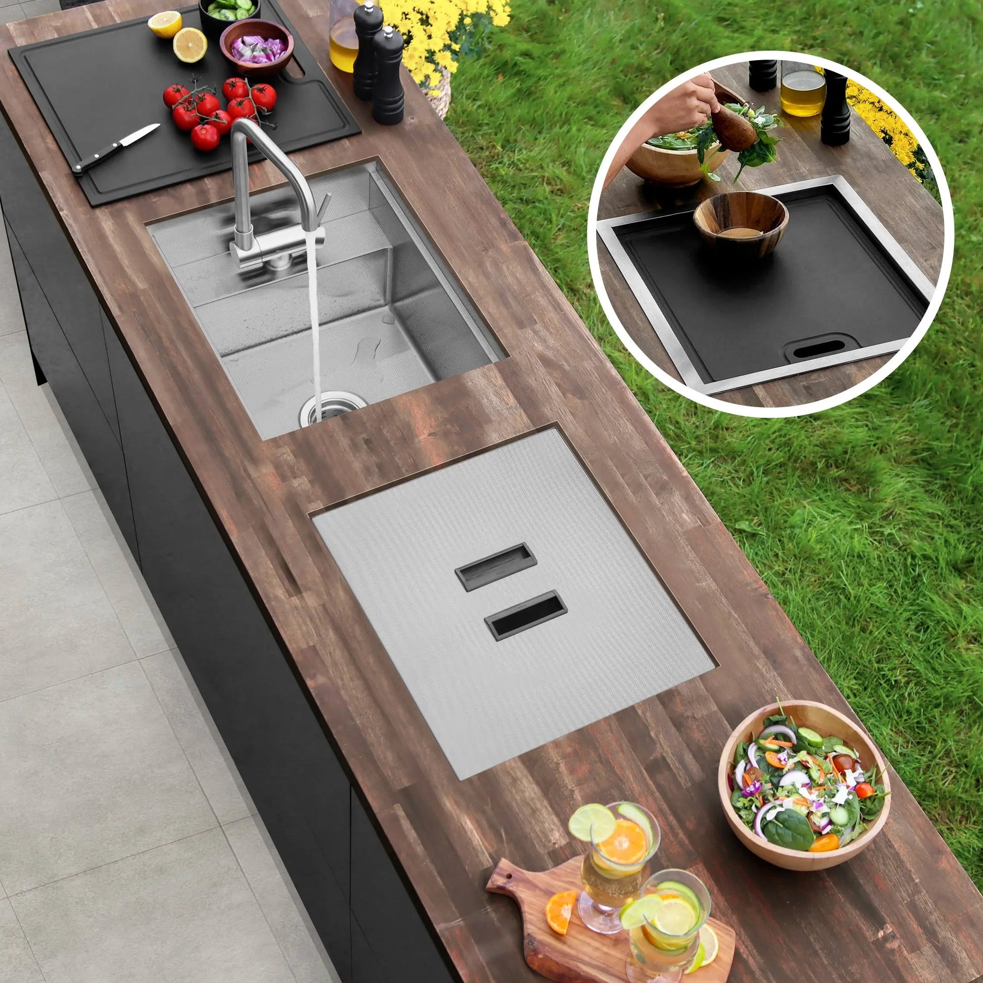 Stylish Concealed Dual-Mount Stainless Steel Utility Sink – 20-Inch, 1-Hole Prep Sink with Dura-Tek - Plumbing Market