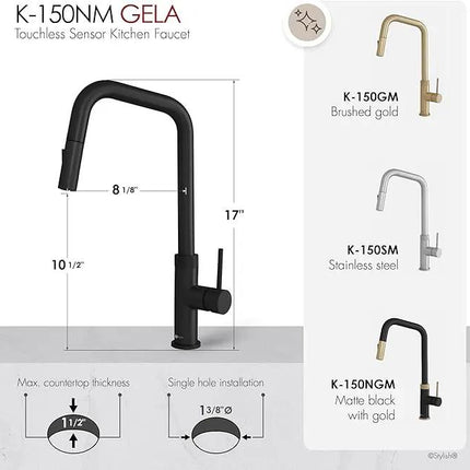 Stylish Gela Single Handle Pull Down Touchless Kitchen Faucet - Plumbing Market