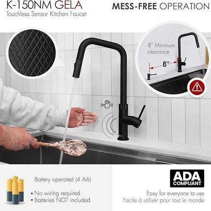 Stylish Gela Single Handle Pull Down Touchless Kitchen Faucet - Plumbing Market