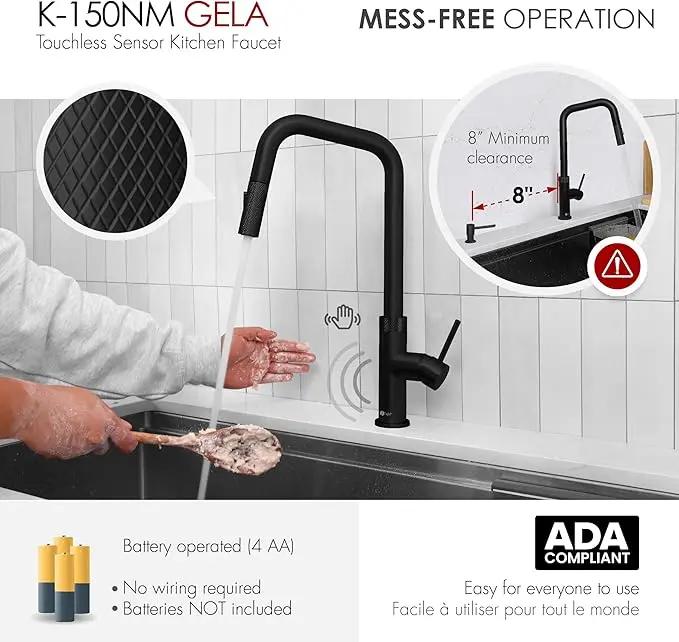 Stylish Gela Single Handle Pull Down Touchless Kitchen Faucet - Plumbing Market