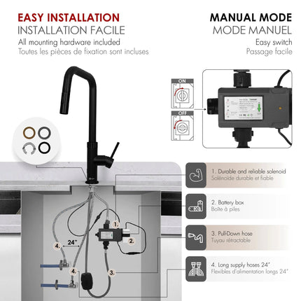 Stylish Gela Single Handle Pull Down Touchless Kitchen Faucet - Plumbing Market