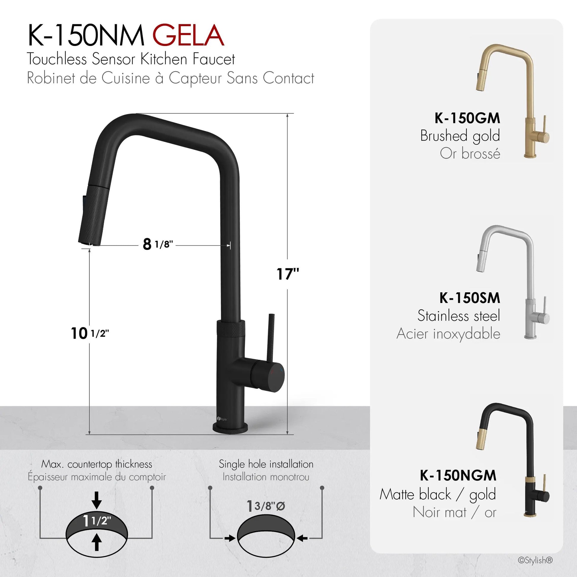 Stylish Gela Single Handle Pull Down Touchless Kitchen Faucet - Plumbing Market
