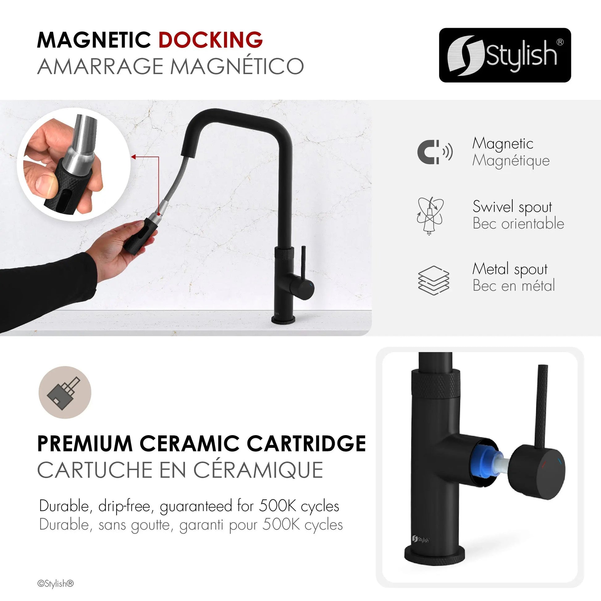 Stylish Gela Single Handle Pull Down Touchless Kitchen Faucet - Plumbing Market