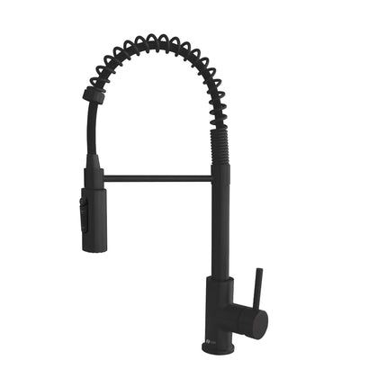 Stylish Milano Pull-Down Kitchen Faucet with water filter. Stainless Steel  Black. - Plumbing Market