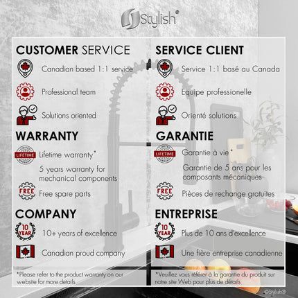 Stylish Milano Pull-Down Kitchen Faucet with water filter. Stainless Steel  Black. - Plumbing Market