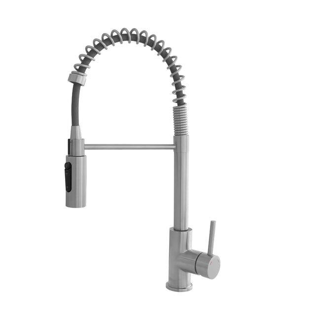 Stylish Milano Pull-Down Kitchen Faucet with water filter. Stainless Steel  Brush. - Plumbing Market