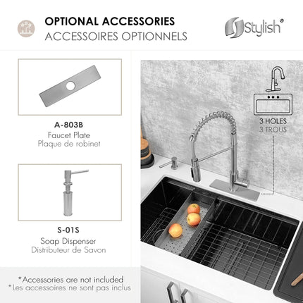 Stylish Milano Pull-Down Kitchen Faucet with water filter. Stainless Steel  Brush. - Plumbing Market