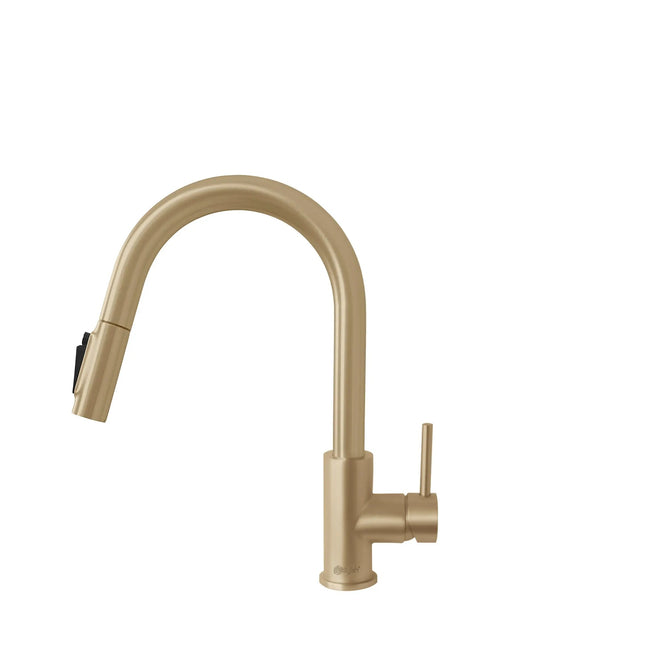 Stylish Modena Single Handle Brushed Gold Pull Down Kitchen Faucet with Reversible Osmosis - Plumbing Market