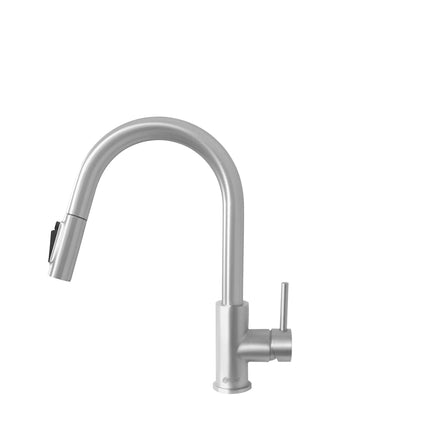 Stylish Modena Single Handle Brushed Stainless Steel Pull Down Kitchen Faucet with Reversible Osmosis - Plumbing Market