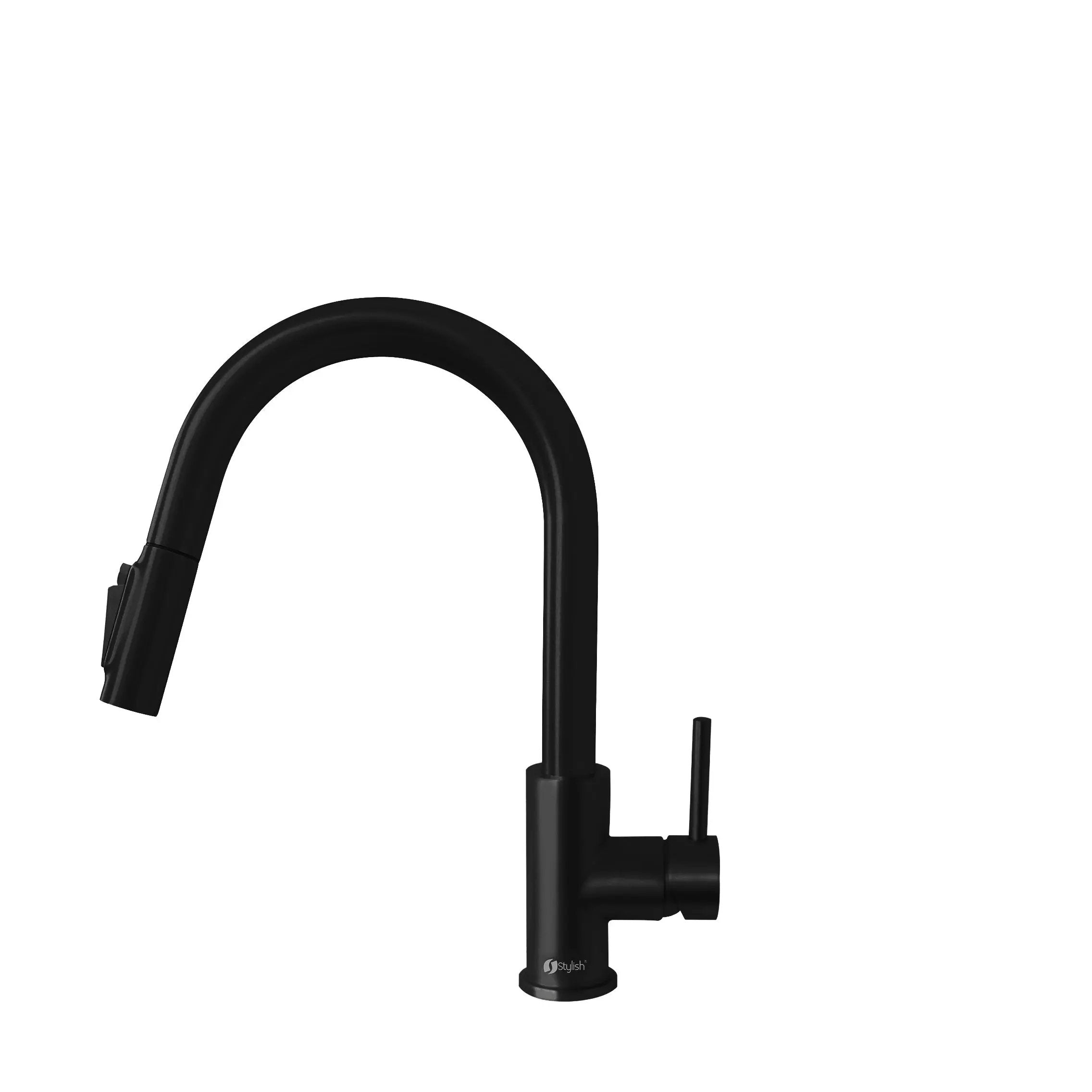 Stylish Modena Single Handle Matte Black Pull Down Kitchen Faucet with Reversible Osmosis - Plumbing Market