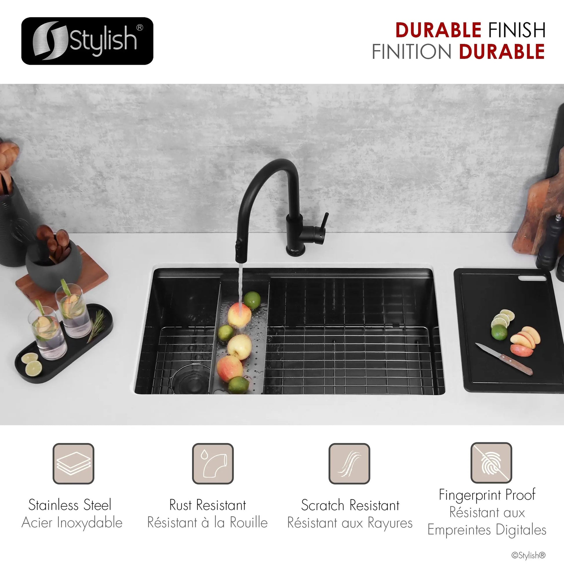 Stylish Modena Single Handle Matte Black Pull Down Kitchen Faucet with Reversible Osmosis - Plumbing Market