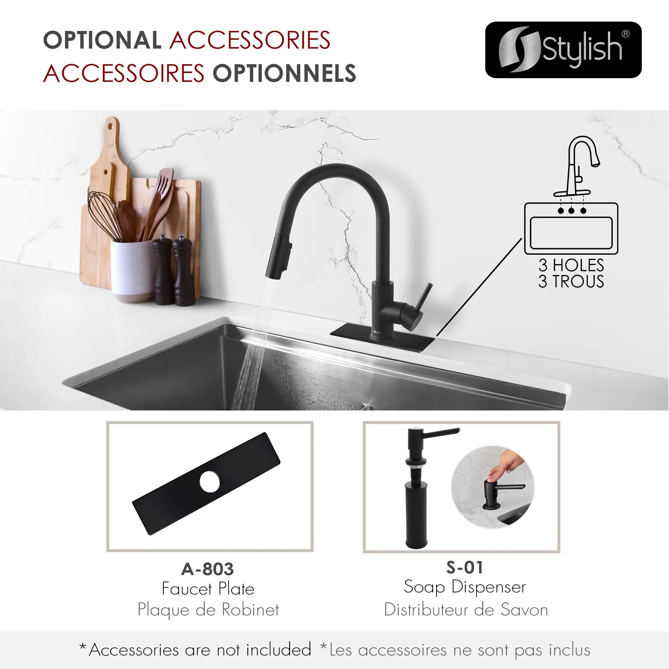 Stylish Modena Single Handle Matte Black Pull Down Kitchen Faucet with Reversible Osmosis - Plumbing Market