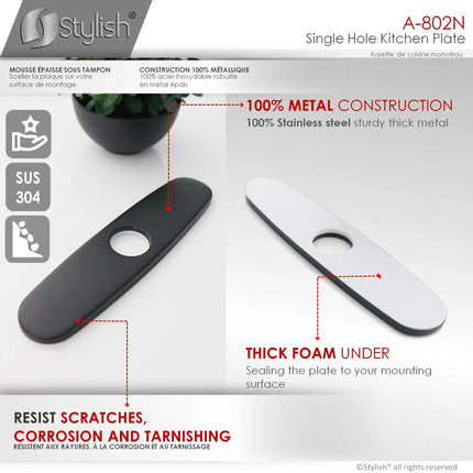 Stylish Napoli Single Handle Matte Black Pull Down Kitchen Faucet  with  Single Handle Matte Black Cold Water Tap Faucet and Faucet Plate - Plumbing Market