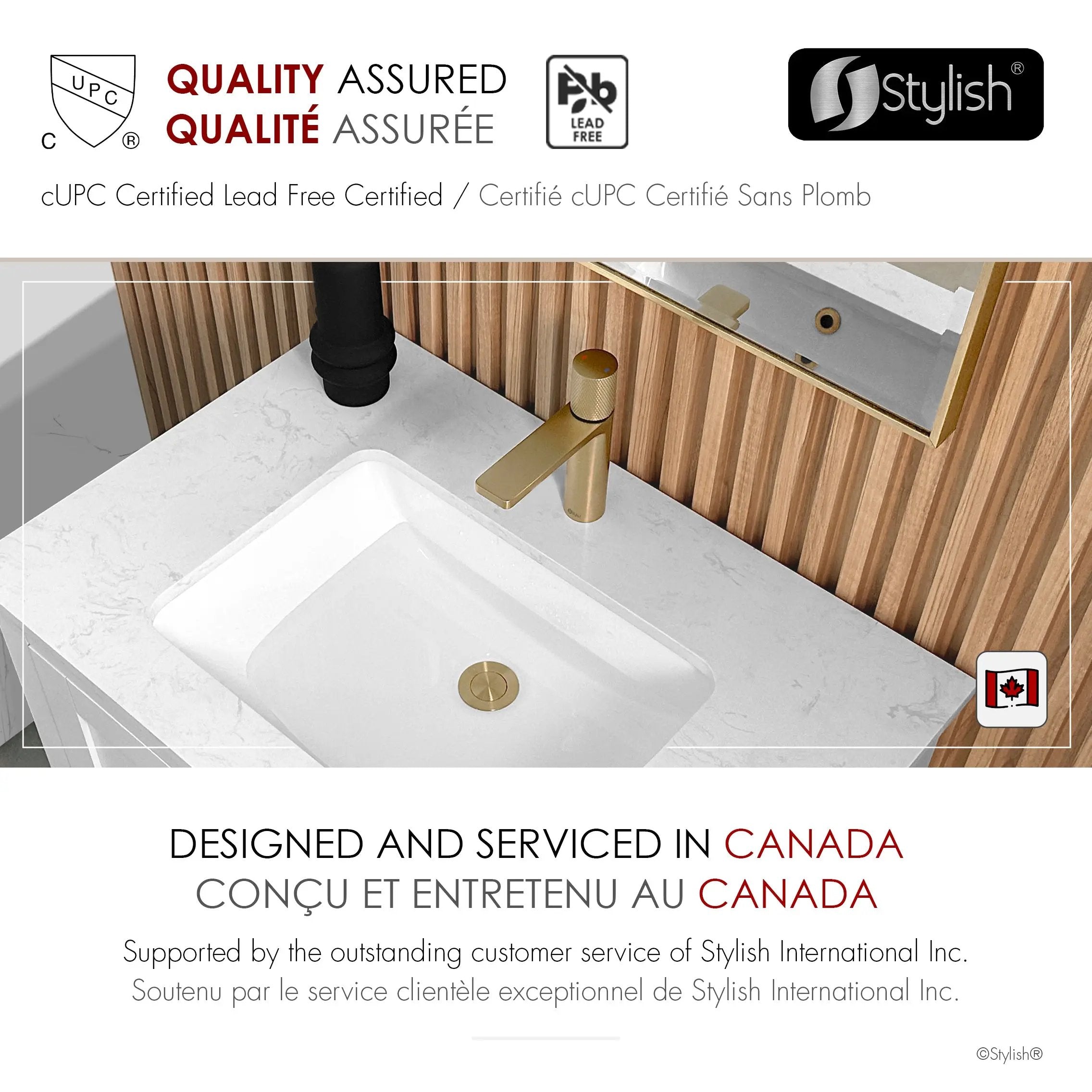 Stylish Riela Single Handle 7 1/2" Brushed Gold Bathroom Faucet - Plumbing Market