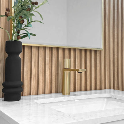 Stylish Riela Single Handle 7 1/2" Brushed Gold Bathroom Faucet - Plumbing Market