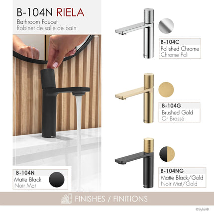 Stylish Riela Single Handle 7 1/2" Matte Black Bathroom Faucet - Plumbing Market