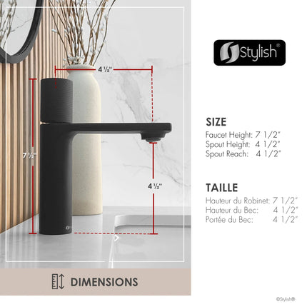 Stylish Riela Single Handle 7 1/2" Matte Black Bathroom Faucet - Plumbing Market