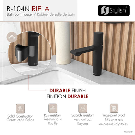 Stylish Riela Single Handle 7 1/2" Matte Black Bathroom Faucet - Plumbing Market