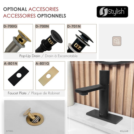 Stylish Riela Single Handle 7 1/2" Matte Black Bathroom Faucet - Plumbing Market