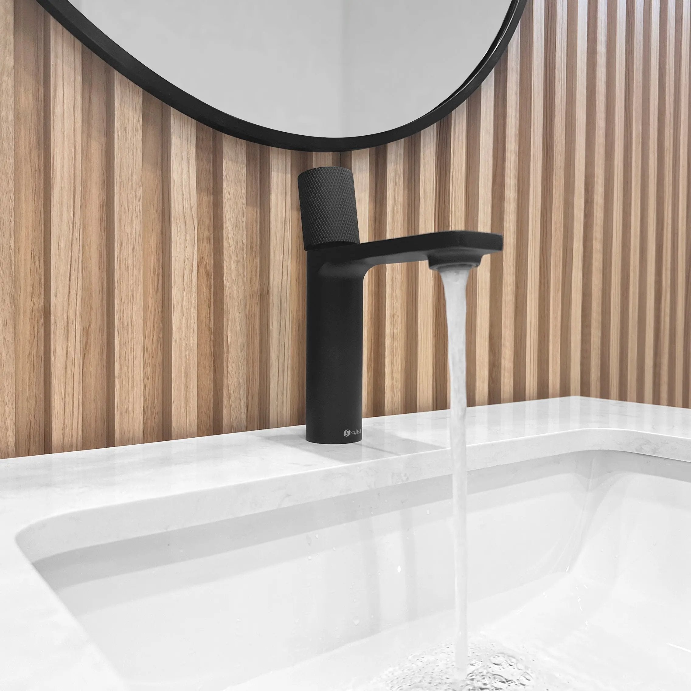 Stylish Riela Single Handle 7 1/2" Matte Black Bathroom Faucet - Plumbing Market
