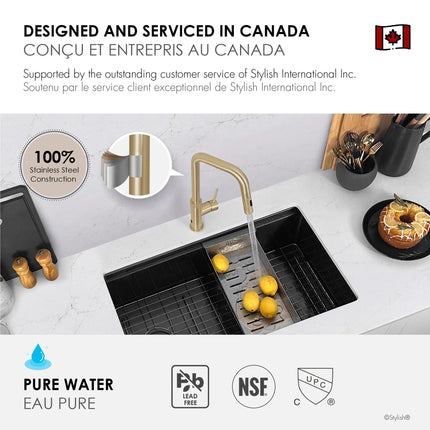 Stylish Single Handle Brushed Gold Pull Down Touchless Kitchen Faucet - Plumbing Market