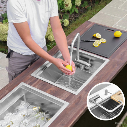 Stylish Single Handle Brushed Stainless Steel Foldable Kitchen Faucet - Plumbing Market